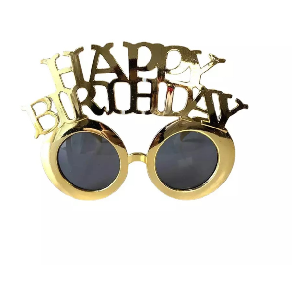 Happy Birthday szemüveg, arany