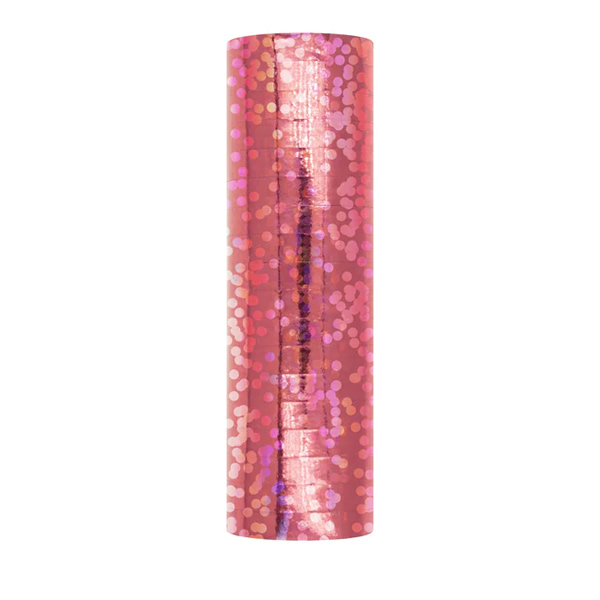 Szerpentin , hologramos, pink színű, 3,8m, 18 db/cs