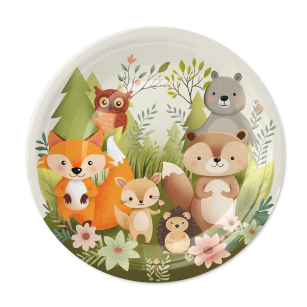 Erdő állatai, tányér 18 cm, 6 db/cs