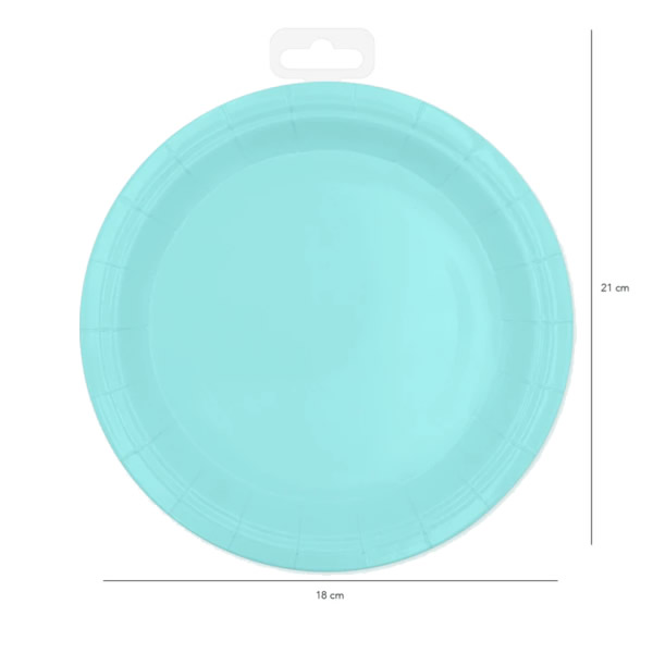 Papír tányér, világos kék 18 cm, 6 db/cs