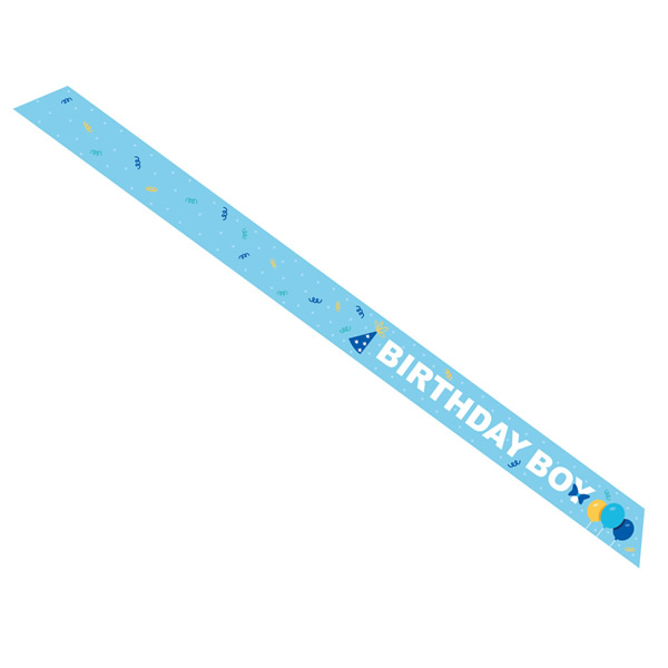 Vállszalag, ég kék, Birthday boy felirattal, 10 X 150 cm