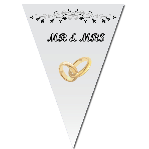 Mr & Mrs, zászló fűzér, 2,5 m